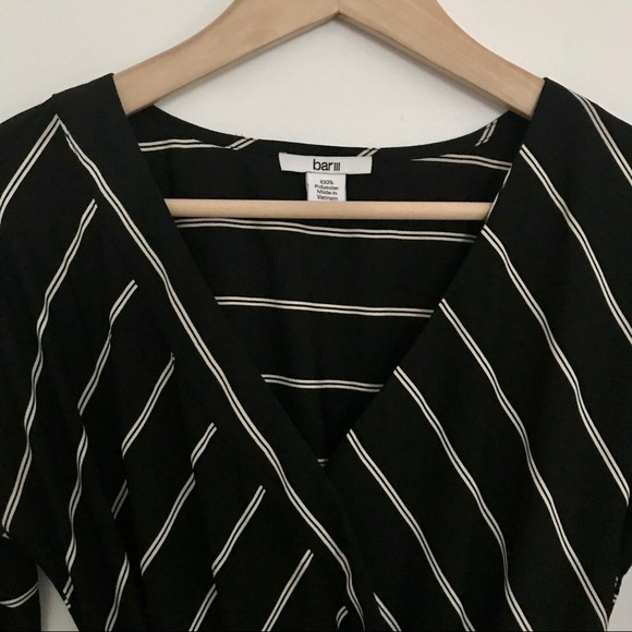 Bar III black & white striped long sleeve dress - Picture 2 of 6
